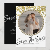 Glitter Sparkly Huwelijksfoto Save the Date Kaart (Voorkant / Achterkant)