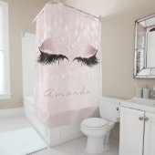 Glitter Sparkly Makeup Princess Pink Name Eye Lash Douchegordijn (In situ)