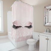 Glitter Sparkly Makeup Princess Pink Rose Eye Lash Douchegordijn (In situ)