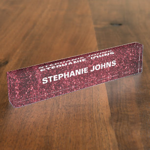 Glitter Sparkly Modern Colorful Burgundy Red Cool Naambordje