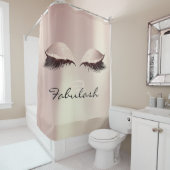 Glitter Sparkly Monogram Name Pink Girly Lash Douchegordijn (In situ)