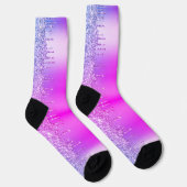 Glitter Sparkly Paarse Roze Neon Sokken (Rechts)