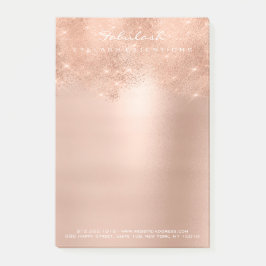 Glitter Sparkly Pink Rose Gold Powder White Glam Post-it® Notes