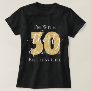 Glitter, speciaal gepersonaliseerd goud, dertig Fa T-shirt