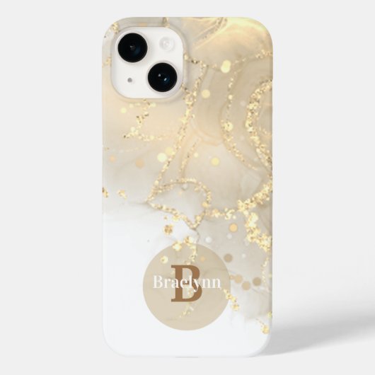 Glitter, speciaal gepersonaliseerd monogrammed Gol Case-Mate iPhone Case (Achterkant)