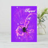 Glitter Spider Vines Gothic Lolita Sweet 16 Kaart (Staand voorkant)