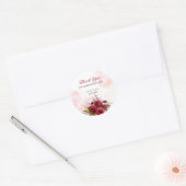 Glitter Splash Bourgondië Dahlia Roos Verjaardag Ronde Sticker (Envelop)
