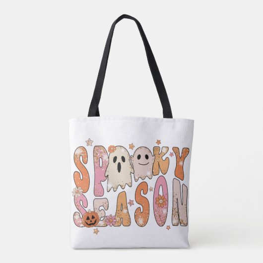 Glitter Spooky Season Halloween Canvas tas (Achterkant)