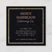 Glitter Spoon Whisk Spatula Catering Logo Vierkante Visitekaartje (Achterkant)