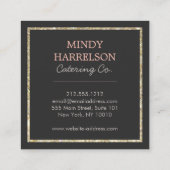 Glitter Spoon Whisk Spatula Catering Logo Vierkante Visitekaartje (Achterkant)