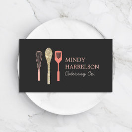 Glitter Spoon Whisk Spatula Catering Logo Visitekaartje