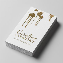 Glitter Spots Cosmetologist Eenvoudige Witte Kaart Visitekaartje