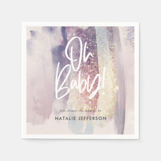 Glitter sprankeling op baby shower feest servet (Voorkant)