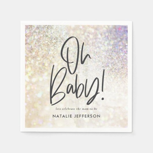 Glitter sprankeling op baby shower feest servet (Voorkant)