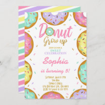 Glitter Sprinkle Donuts Verjaardag uitnodiging