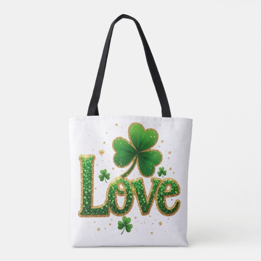 Glitter St. Patrick's Day Design Tote Bag (Achterkant)