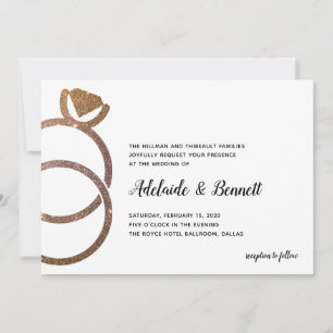 Glitter Stapelde Rings Modern Weddenschap Kaart