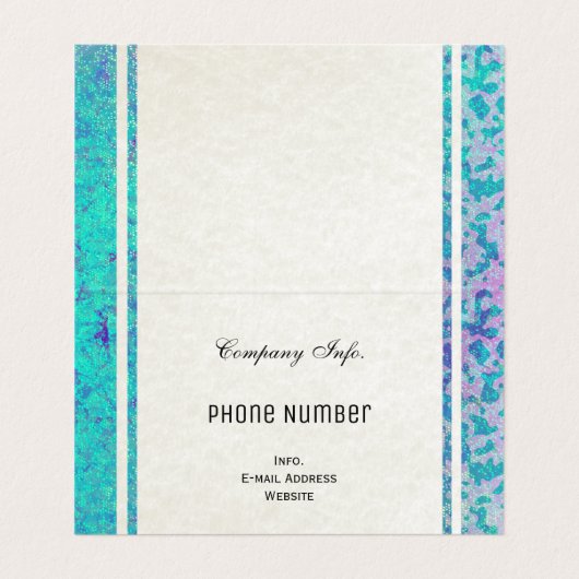 Glitter Star Dust, gevouwen Visitekaartje (Binnenkant ongevouwen)