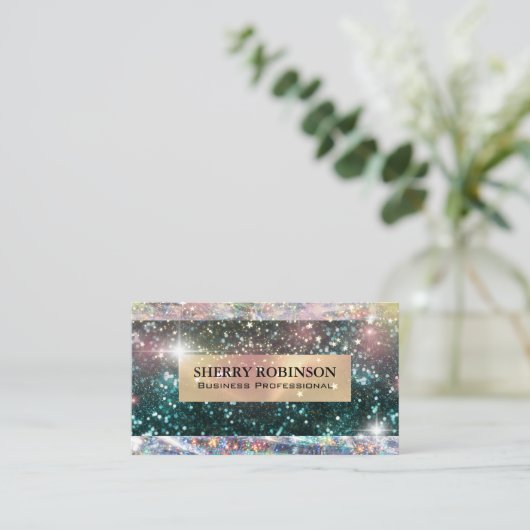 Glitter | Star Dust | Shimmer Visitekaartje (Staand voorkant)