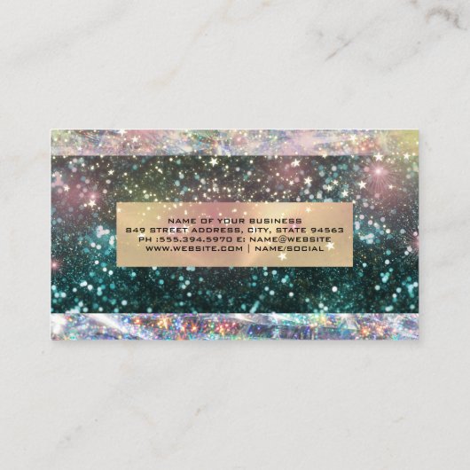Glitter | Star Dust | Shimmer Visitekaartje (Achterkant)