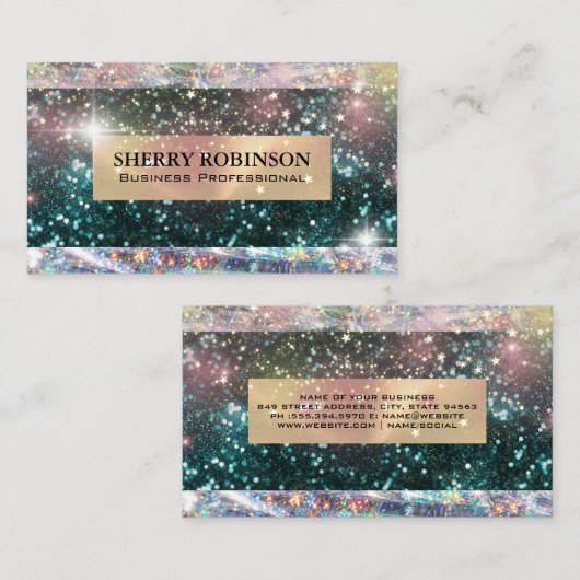 Glitter | Star Dust | Shimmer Visitekaartje (Voorkant / Achterkant)