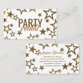 Glitter Star Party Rental Tableware Visitekaartje (Voorkant / Achterkant)