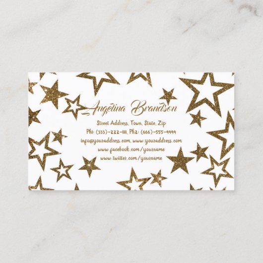 Glitter Star Party Rental Tableware Visitekaartje