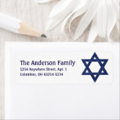 Glitter Star van David Hanukkah Adresetiketten d1 Etiket (Insitu)