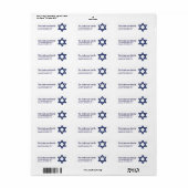 Glitter Star van David Hanukkah Adresetiketten d1 Etiket (Full Sheet)