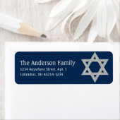Glitter Star van David Hanukkah Adresetiketten d3 Etiket (Insitu)