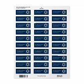 Glitter Star van David Hanukkah Adresetiketten d3 Etiket (Full Sheet)