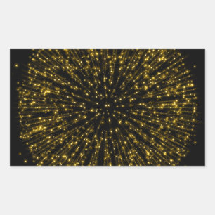 Glitter Starburst Sunburst Fireworks Sparkle Rechthoekige Sticker