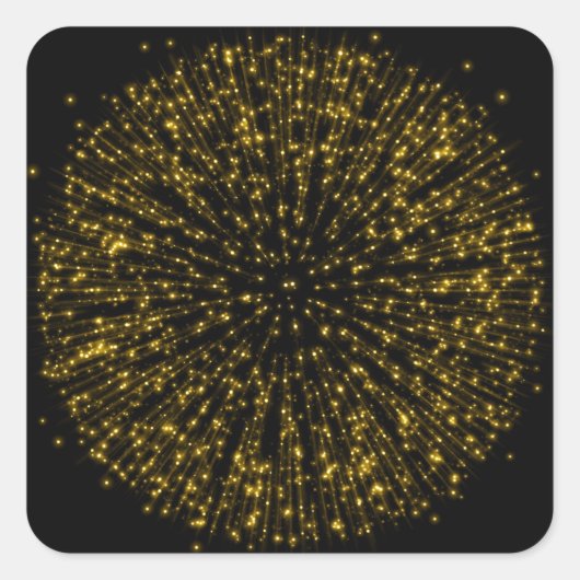 Glitter Starburst Sunburst Fireworks Sparkle Vierkante Sticker (Voorkant)