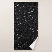 Glitter Stars2 - Silver Black Badhanddoek (Badhanddoek)