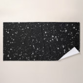 Glitter Stars2 - Silver Black Badhanddoek (Badhanddoek)