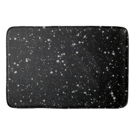 Glitter Stars2 - Silver Black Badmat