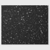 Glitter Stars2 - Silver Black Cadeaupapier (Vlak)