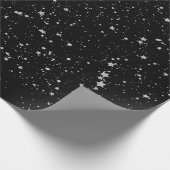 Glitter Stars2 - Silver Black Cadeaupapier (Hoek)