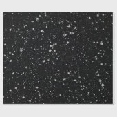 Glitter Stars2 - Silver Black Cadeaupapier (Vlak)