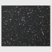 Glitter Stars2 - Silver Black Cadeaupapier (Vlak)