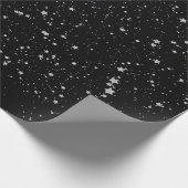 Glitter Stars2 - Silver Black Cadeaupapier (Hoek)