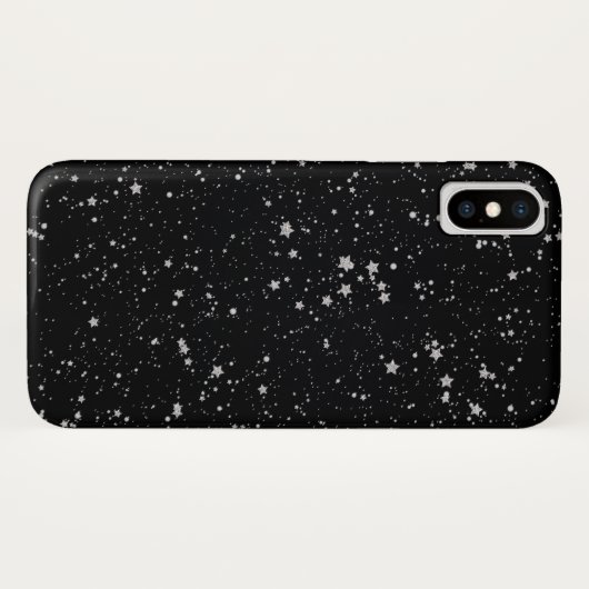 Glitter Stars2 - Silver Black Case-Mate iPhone Case (Achterkant (horizontaal))