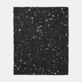 Glitter Stars2 - Silver Black Fleece Deken (Voorkant)