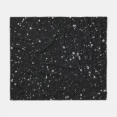 Glitter Stars2 - Silver Black Fleece Deken (Voorkant (Horizontaal))