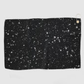 Glitter Stars2 - Silver Black Golfhanddoek (Horizontaal)