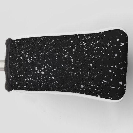 Glitter Stars2 - Silver Black Golfheadcover (Voorkant)