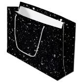 Glitter Stars2 - Silver Black Groot Cadeauzakje (Voorkant Gekanteld)
