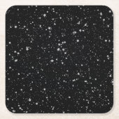 Glitter Stars2 - Silver Black Kartonnen Onderzetters (Voorkant)