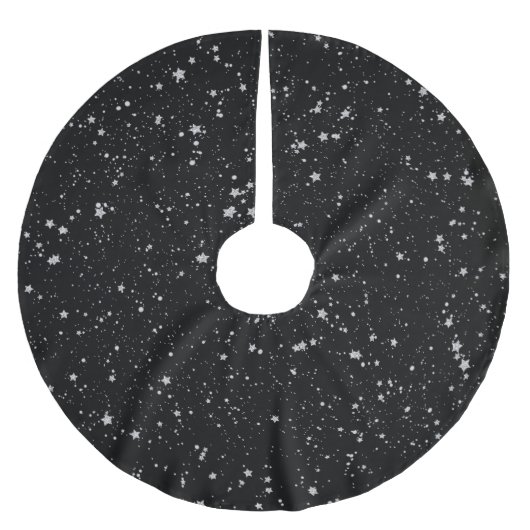 Glitter Stars2 - Silver Black Kerstboom Rok (Voorkant)