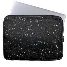 Glitter Stars2 - Silver Black Laptop Sleeve